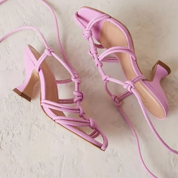 New Anthropologie Light Pink Strappy Spring, Summer Sandals - Picture 7 of 9